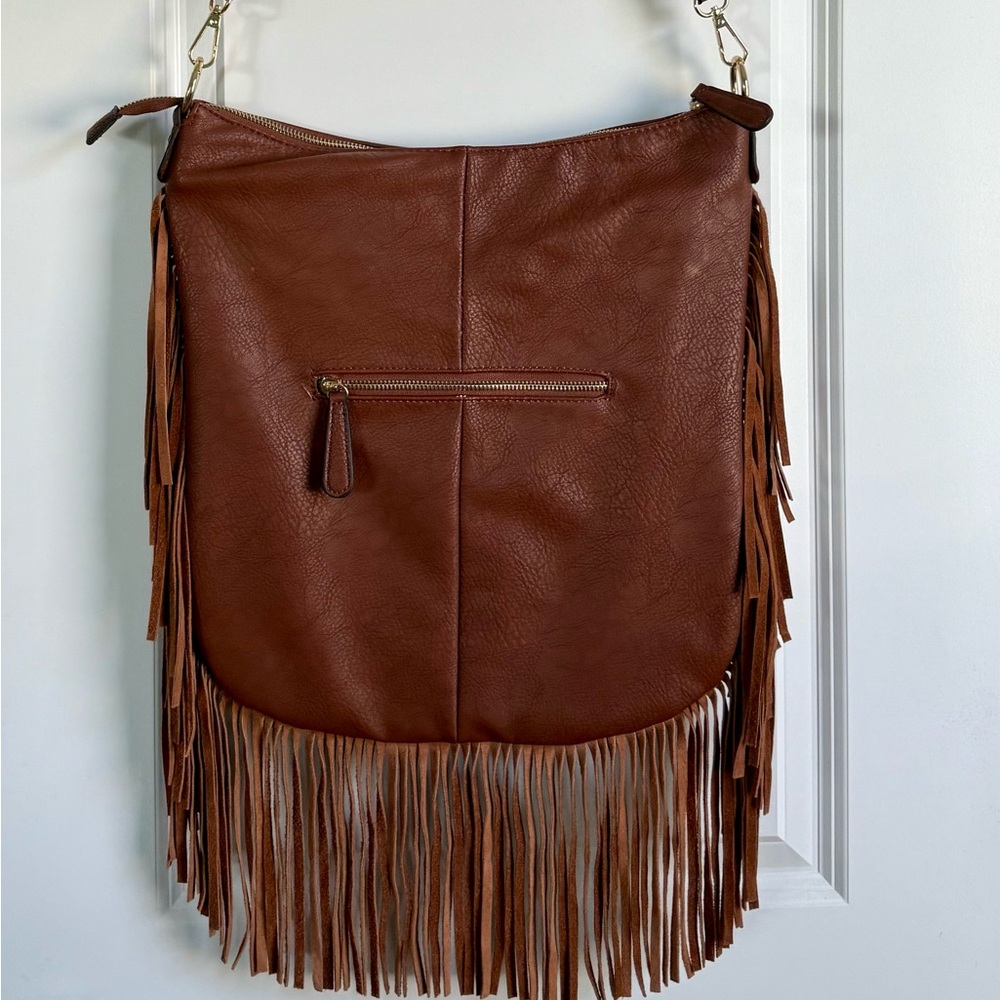 Brown Fringe Shoulder Bag